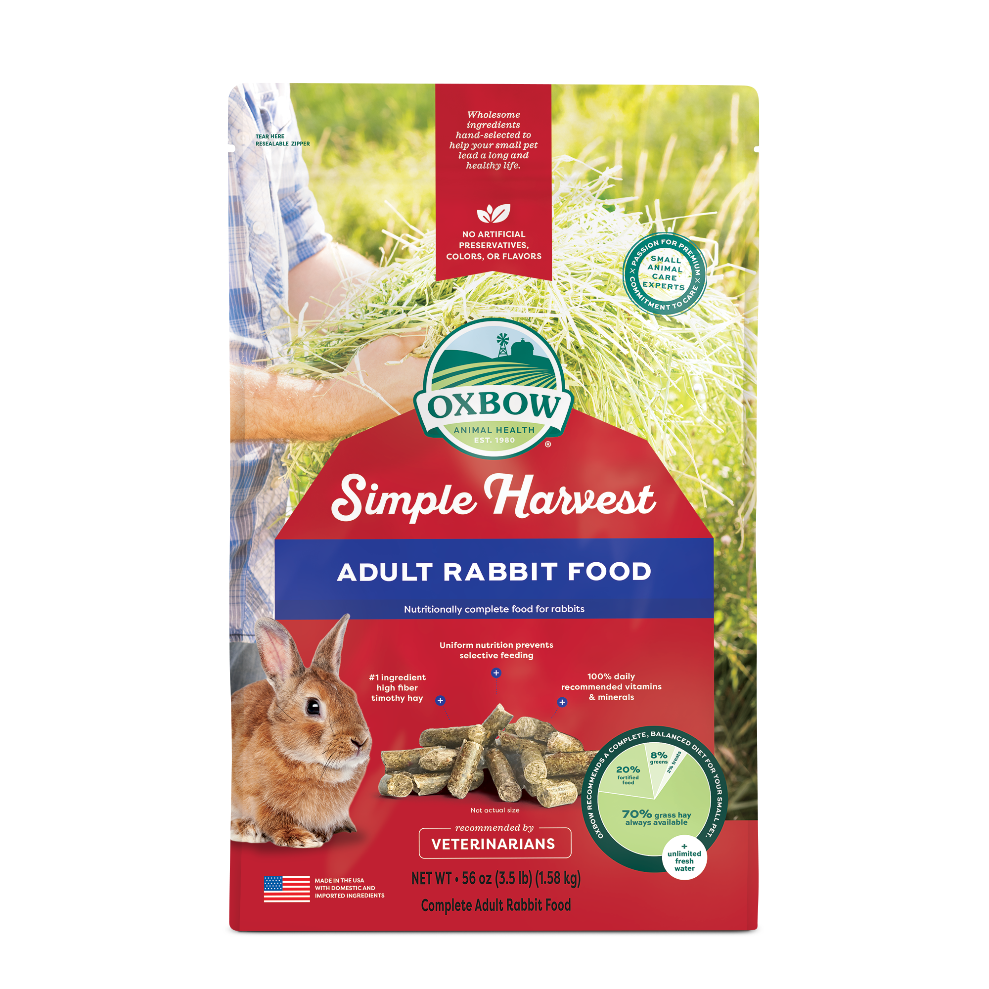 Oxbow Simple Harvest Adult Rabbit Food, 3.5 lb