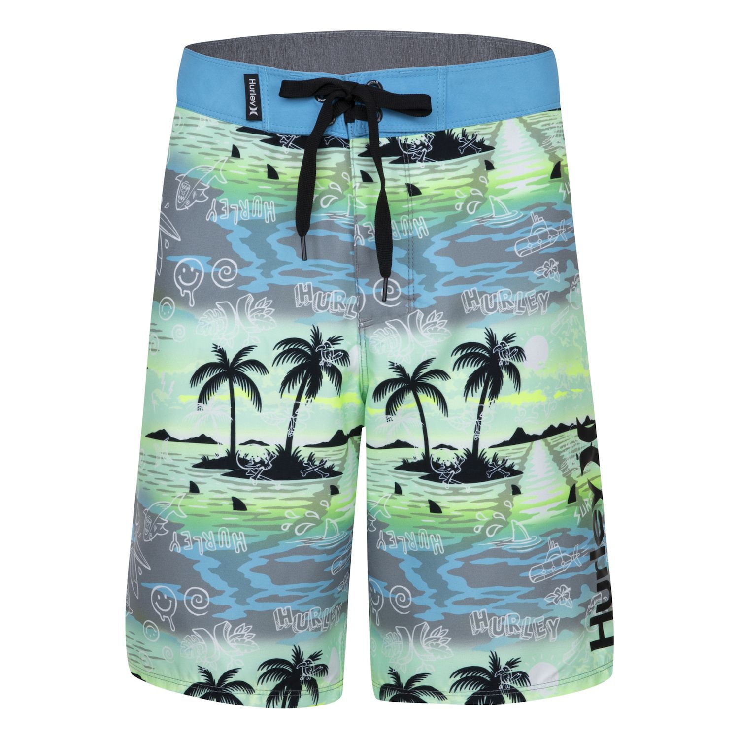 Boys 8-20 Hurley Doodle Paradise Swim Boardshorts Color: Blue Lazer Size: 14