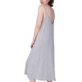 thumbnail image 3 of SWSMCLT Women's Cotton Nightgown Plus Size Soft Rayon Comfy Sleep Nightie Summer Sleeveless Pajama Dress Knee Length Grey X-Large, 3 of 4