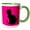 Green/White, variant on 3drose, Minimalistic Black Cat Silhouette Vector Art, 11oz Two-tone Blue Mug