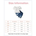 thumbnail image 2 of 12 Months Baby Girls Clothes 18 Months Girls 2PCS Summer Outfits Set Solid Color Toddler Girls Short Sleeve Top Denim Shorts Set White, 2 of 9