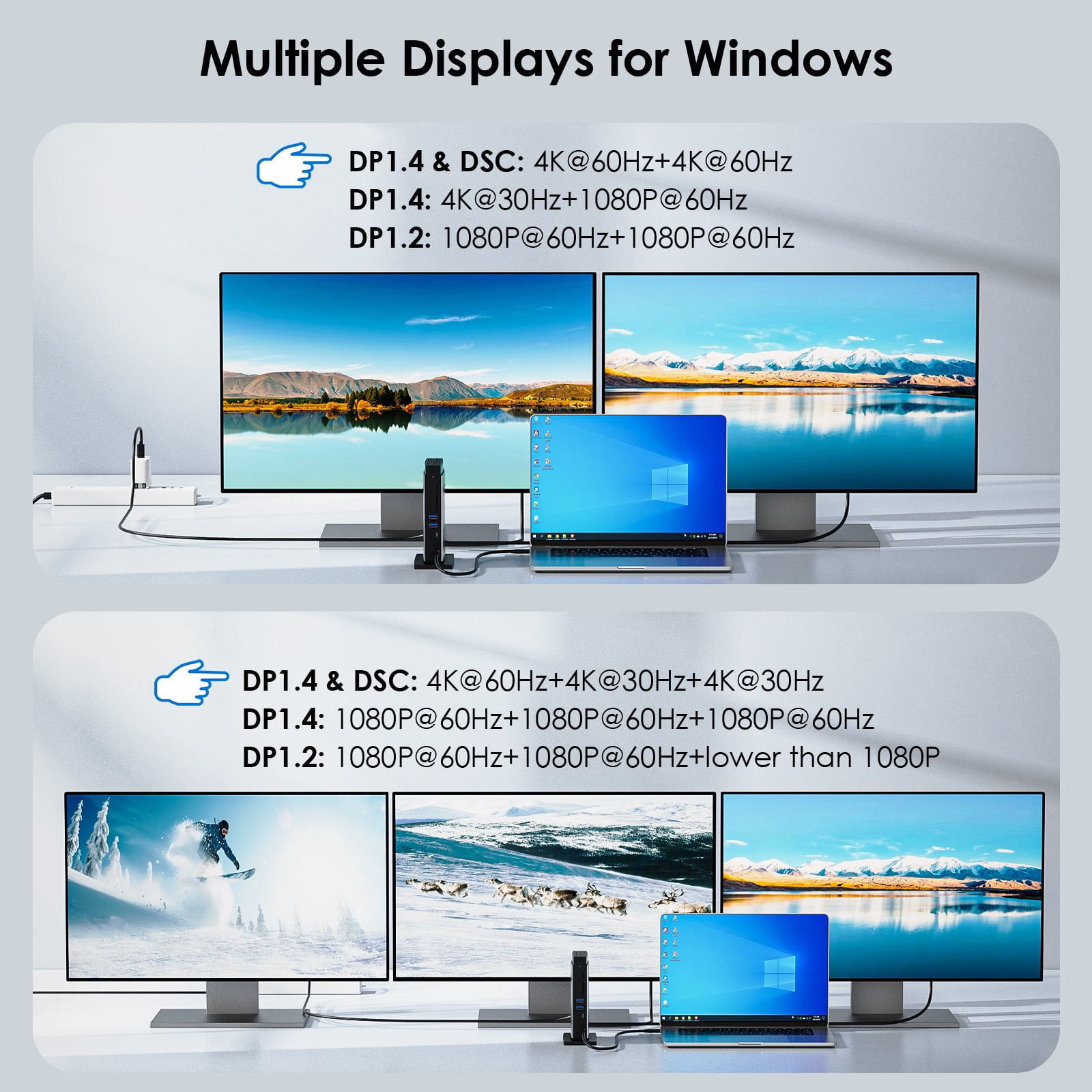 WAVLINK 8K Triple Display USB C Docking with 140W Power, Laptop Dock Station with Displayport*2 + HDMI, RJ45, 10G USB-C, USB 3.0*2, SD/TF Slot, Audio/Mic, for M1/M2/M3 MacOS & Windows