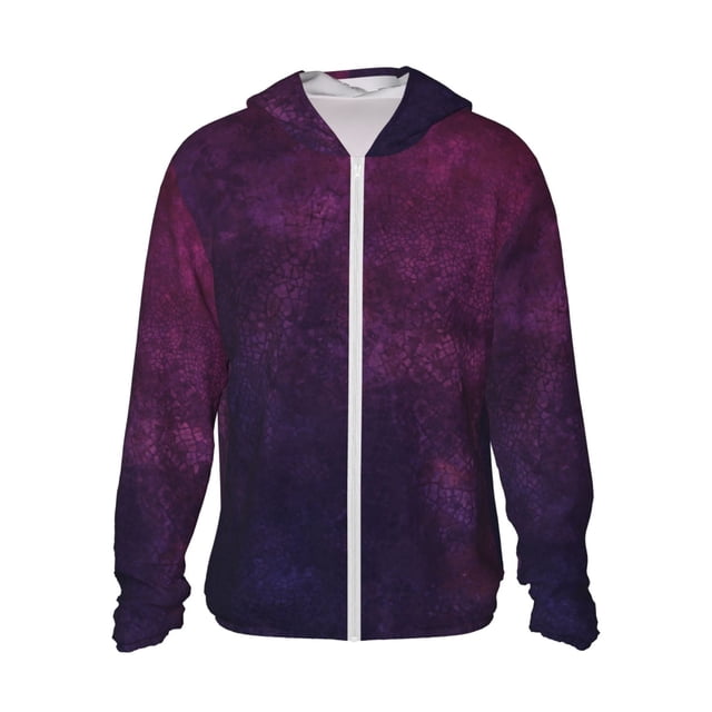Balery Black Dark Blue Purple Sudadera ligera de manga larga con capucha y protección solar UPF 50+ para hombre y mujer, ideal para pesca y running-Small