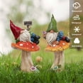 thumbnail image 6 of Teresa's Collections 2Pcs 6.69'' Garden Gnomes Statue, Outdoor Resin Mushroom Gnomes Statue for Yard Patio Lawn Garden Decor, Ideal Housewarming Gifts for Mom, 6 of 9