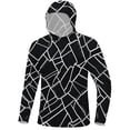 thumbnail image 6 of Riecok Rash Guard Shirts for Men Printed Long Sleeve Sun Protection Pullover Breathable Hooded Tops Fishing Clothes White S, 6 of 6