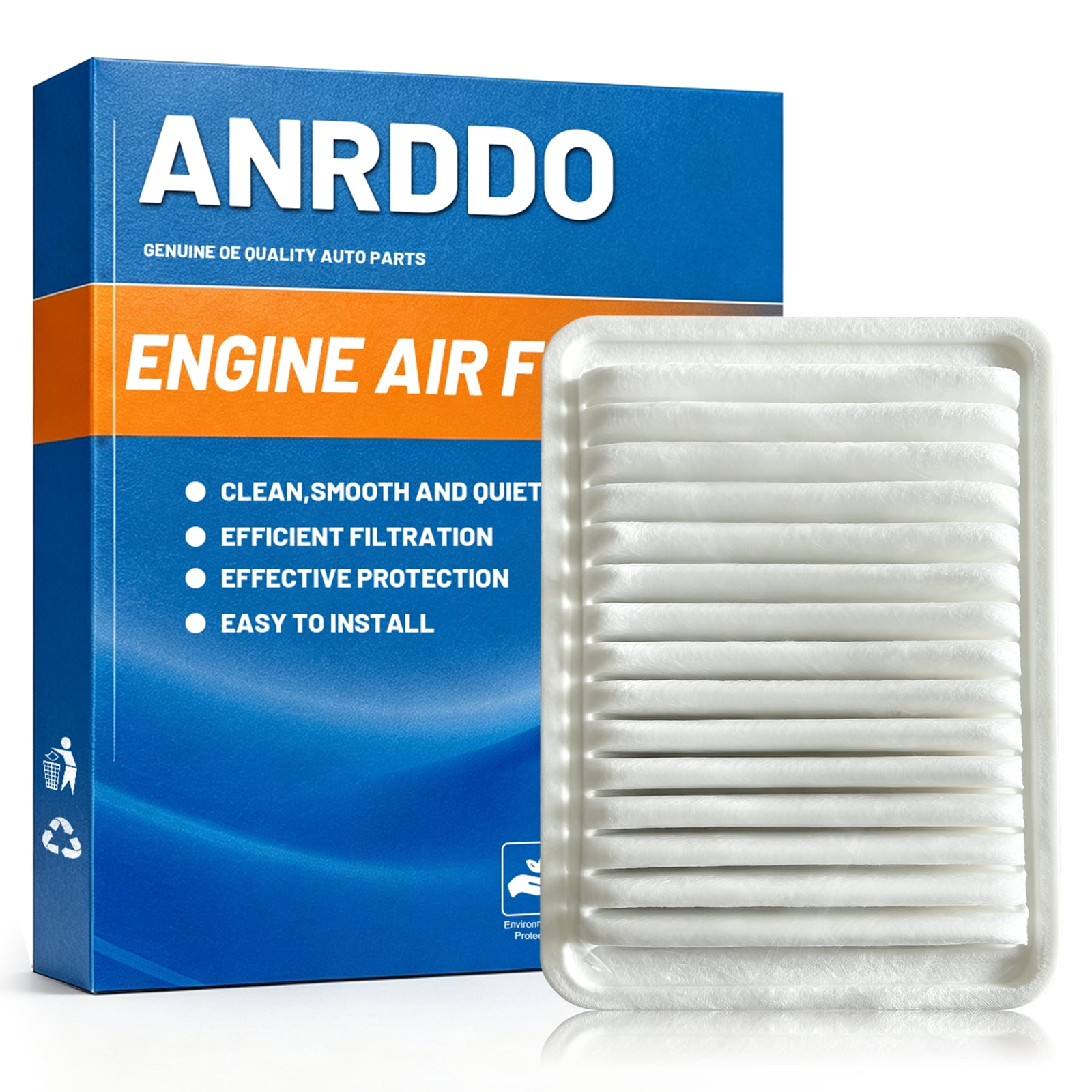 ANRDDO Engine Air Filter, Rigid Panel Air Filter - Replacement for 2007-2017 Toyota Camry, 2009-2016 Venza L4 Gas 2.4L/2.5L