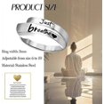 thumbnail image 5 of Just Breathe Ring for Women, Adjustable Heart Ring, Stainless Steel Spiral Wrap Healing Rings, Inspirational & Heart felt Gift, 5 of 5