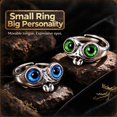 Movable Tongue Frog Ring, Adjustable Silver Tone 3D Animal Jewelry ...