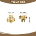 thumbnail image 2 of Uxcell 100 conjuntos de ojales de latón de 3 mm 1/8 pulgadas con arandelas para tela, cortinas, lonas, cinturones de cuero, zapatos, bolsas, bricolaje, dorado, 2 of 7