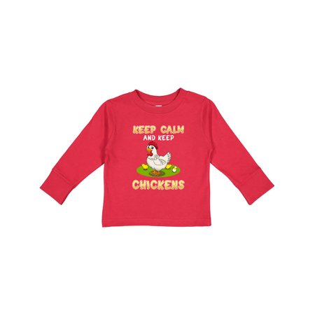

Inktastic Keep Calm and Keep Chickens Farmer Gift Toddler Boy or Toddler Girl Long Sleeve T-Shirt