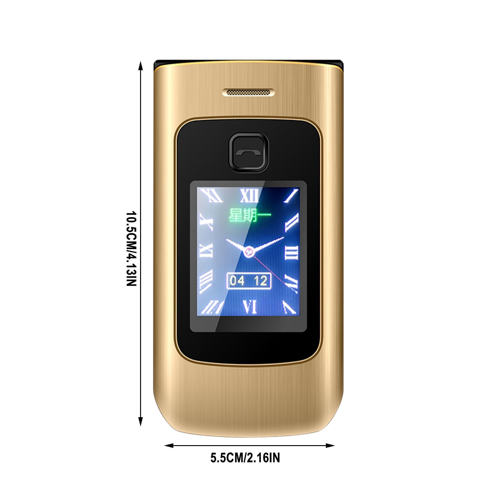 B Dual Screen Flip Phone With 2.6In Inner Display, 2.0In Outer Screen, 4800Mah Battery, Dual Sim, Fm Radio, Camera, Flashlight - Unlocked Senior Cell Phone (Gsm 850/900/1800/1900Mhz)
