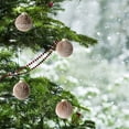 thumbnail image 4 of AYktou 4Pcs Christmas Balls Ornaments, Glittering Flocking Hanging Ball Xmas Tree Decor Set Multiple Style Hanging Balls Pendants Christmas Baubles for Xmas Tree Holiday Party Scene Layout, Coffee, 4 of 7