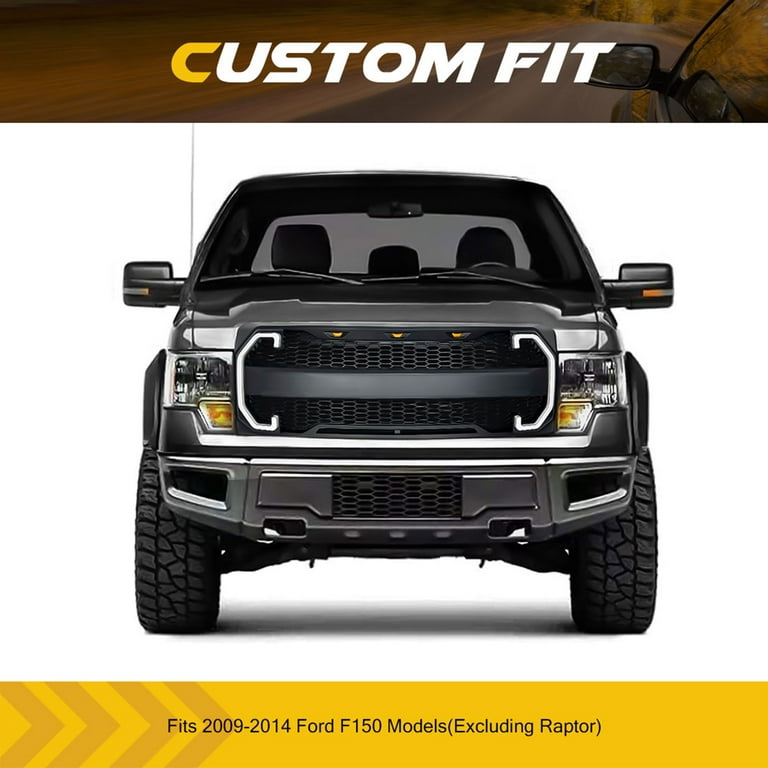AMERICAN MODIFIED Raptor-Style Grille w/Turn Signal Lights, 09-14 Ford F150