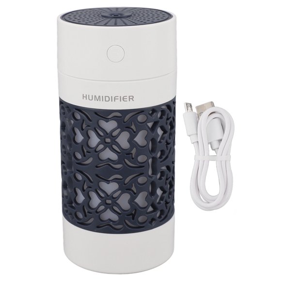 Humidificador para automóvil Ultra Sound Gran volumen de pulverización Silencioso USB Mini 250ML Difusor de aceite esencial para automóvil para escritorio Oficina Dormitorio Azul oscuro