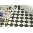 thumbnail image 2 of DEWOO 12" x 12" Peel and Stick Floor Tile, 10 PCS Self-Adhesive DIY Vinyl Flooring for Renters, Removable and Waterproof Tile Sticker for Bathroom, Kitchen, Staircase (White Green Grid), 2 of 5