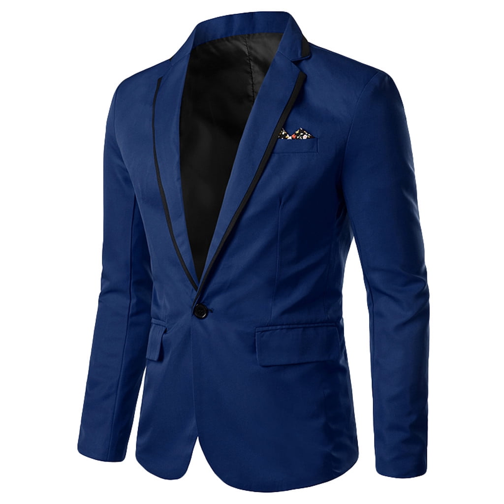 Mens Stylish Casual Solid Blazer Business Wedding Party Outwear
