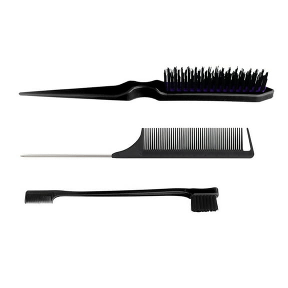 3Pcs Hair Styling Comb Hair Brush Set Teasing Hair Brush Rat Tail Comb Edge