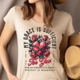 thumbnail image 4 of Jesus Loves You Heart and Roses Shirt – Grace Strength Bible Verse Tee, White, Size S, 4 of 6