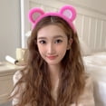 thumbnail image 5 of Soft Furry Bear Ears Hairband Elastic Headband For Kids Adults Lightweight Hair Decors Daily Travel Or Celebration, 5 of 8