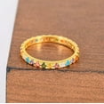 thumbnail image 3 of Multi Gemstone Eternity Wedding Engagement Band Ring 925 Sterling Silver Yellow Gold Plated Gemstone Jewelry For Women Gift, 3 of 5