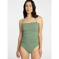 thumbnail image 3 of Time and Tru Women's and Women's Plus Size Ribbed Bandeau One Piece Swimsuit, Sizes XS-3X, 3 of 6