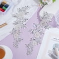 thumbnail image 4 of 2pcs Rhinestones Lace Applique 14.17×4.72in Sparkly Sewing Floral Rhinestone Applique Patch Patches Embroidery Lace PatchesDIY, 4 of 5