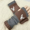 thumbnail image 3 of CYSFASHION Fingerless Gloves for Women Fall Fashion Must Have Knitted Fleece Eagle Mens Fashion Compression Gloves Khaki, 3 of 3