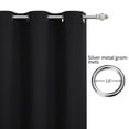 thumbnail image 3 of Unique Bargains Blockout Window Darkening Gorgeous Grommet Curtain Panels Set of 2 Black 42" x 63", 3 of 8