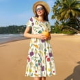 thumbnail image 4 of Disketp Vegetable para Vestido de Manga Corta para Mujeres, Vestidos de Verano para Mujeres, Casual y Holgado para la Playa, 4 of 6