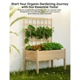 thumbnail image 6 of SOLLED Cedar Raised Garden Bed with Trellis 46x23x65 Inch Elevated Planter Box with Legs and Liner for Patio Balcony Backyard, Natural Wood, 6 of 8