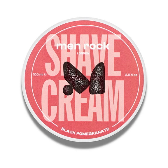 Men Rock Shave Cream, Shaving Cream for Men, Black Pomegranate, 3.5 oz