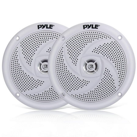 Pyle PLMRS5W - Waterproof Rated Marine Speakers, Low-Profile Slim Style Speaker Pair, 5.25''-inch (180