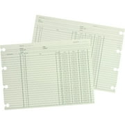 Wilson Jones Balance Ledger Paper 24 lb - Double Sided Sheet - Ledger - 11 7/8 x 9 1/4 Sheet Size - 4 x Holes - Green Sheet(s) - Brown, Green Print Color - Paper - 100 / Pack
