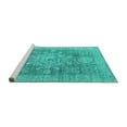 thumbnail image 2 of Ahgly Company Machine Washable Indoor Rectangle Abstract Turquoise Blue Modern Area Rugs, 2' x 5', 2 of 4