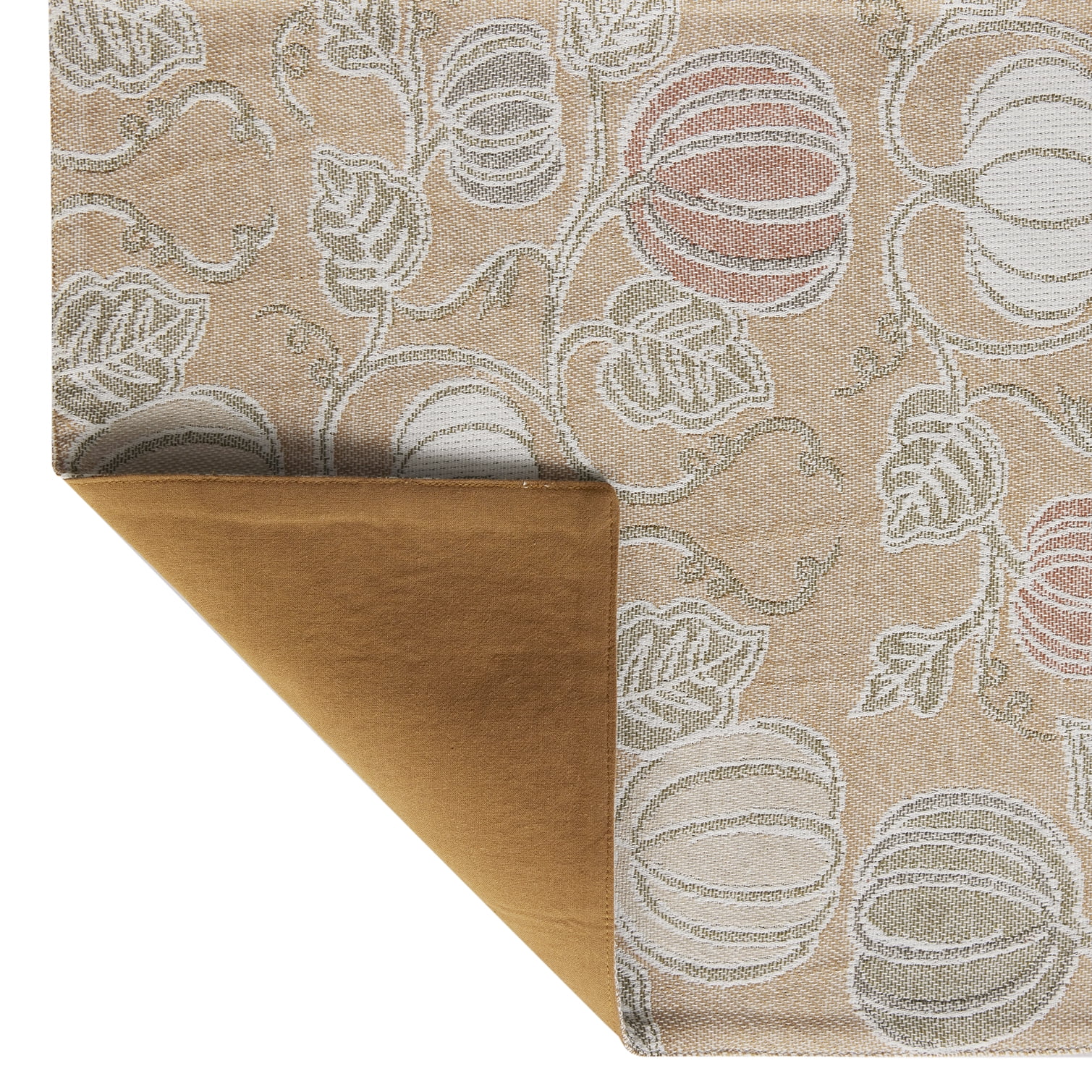 Harvest Pumpkins 13" x 72" Table Runner - 100% Cotton, Brown