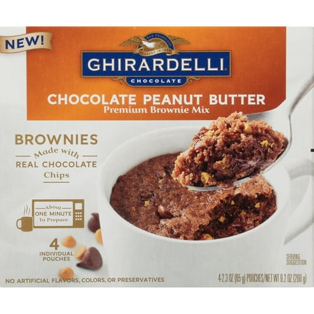 Mix Sweets Gift Box - (2 Pack) Ghirardelli Chocolate Peanut Butter Mug Brownie Mix, 9.2-Ounce Box