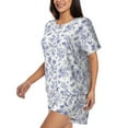thumbnail image 2 of "Wukai Floral Butterfly Women's Pajama Set - Short-Sleeve Top and Shorts with Elastic Waistband and Pockets for Loungewear, Yoga, and Casual Wear-XX-Large, 2 of 8