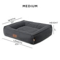 thumbnail image 4 of TOWN & COUNTRY LUXE CuddleTown Cozy Bolster Pet Bed, Ribbed Corduroy Texture, Machine Washable Cover, Soft, Cozy & Calming, Non-Slip Bottom, Dark Grey, Medium 27"x22"x7", 4 of 6