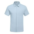 thumbnail image 3 of COOFANDY Mens Short Sleeve Button Down Shirts Beach Wedding Linen Shirt Loose Fit Camp Tops, 3 of 6