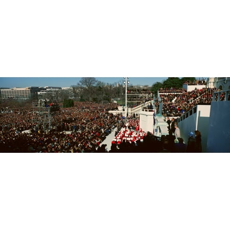 Maya Angelou delivers poem on Bill Clintons Inauguration Day January 20 1993 in Washington DC Canvas Art - Panoramic Images (27 x 9)
