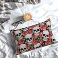 thumbnail image 5 of Yiaed Skull and Roses Print Brushed Microfiber Envelope Pillowcases, Standard,Envelope Closure Pillow Cases(No pillow core)-20"x30", 5 of 6