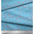 thumbnail image 3 of Soimoi Blue Cotton Cambric Fabric Cheddar Carnation Floral Print Fabric By Yard 42 Inch Wide, 3 of 3