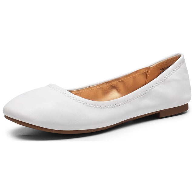 Bailarinas blancas Sole-Happy para mujer DREAM PAIRS, talla 8