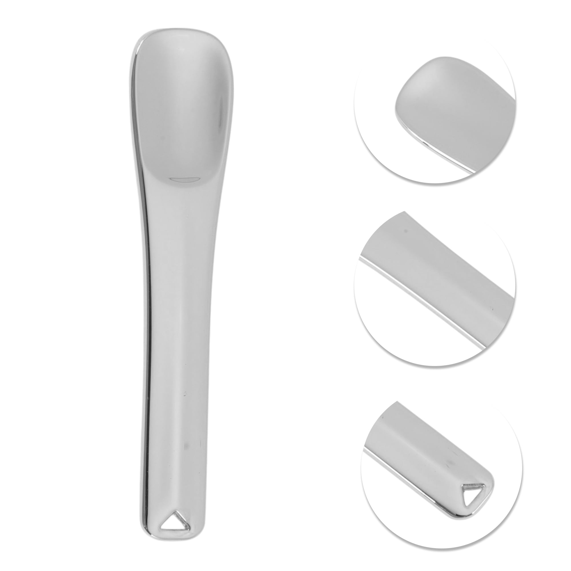 Unique Bargains 2pcs Durable Makeup Cosmetic Spoons Silver Tone
