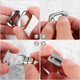 thumbnail image 5 of Bolso de mano elíptico oso de fresa 12 Uds con cerradura atornillada plata, 5 of 5