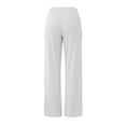 thumbnail image 6 of Womens Summer Palazzo Pants Wide Leg Loose Fit Flowy Beach Trousers Pleated Elastic Waist with Pockets for Travel,White,XXL, 6 of 8