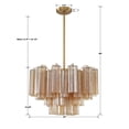 thumbnail image 4 of Crystorama Addis 9 Light Aged Brass Chandelier - 22"W x 14.25"H x 22"D, 4 of 12