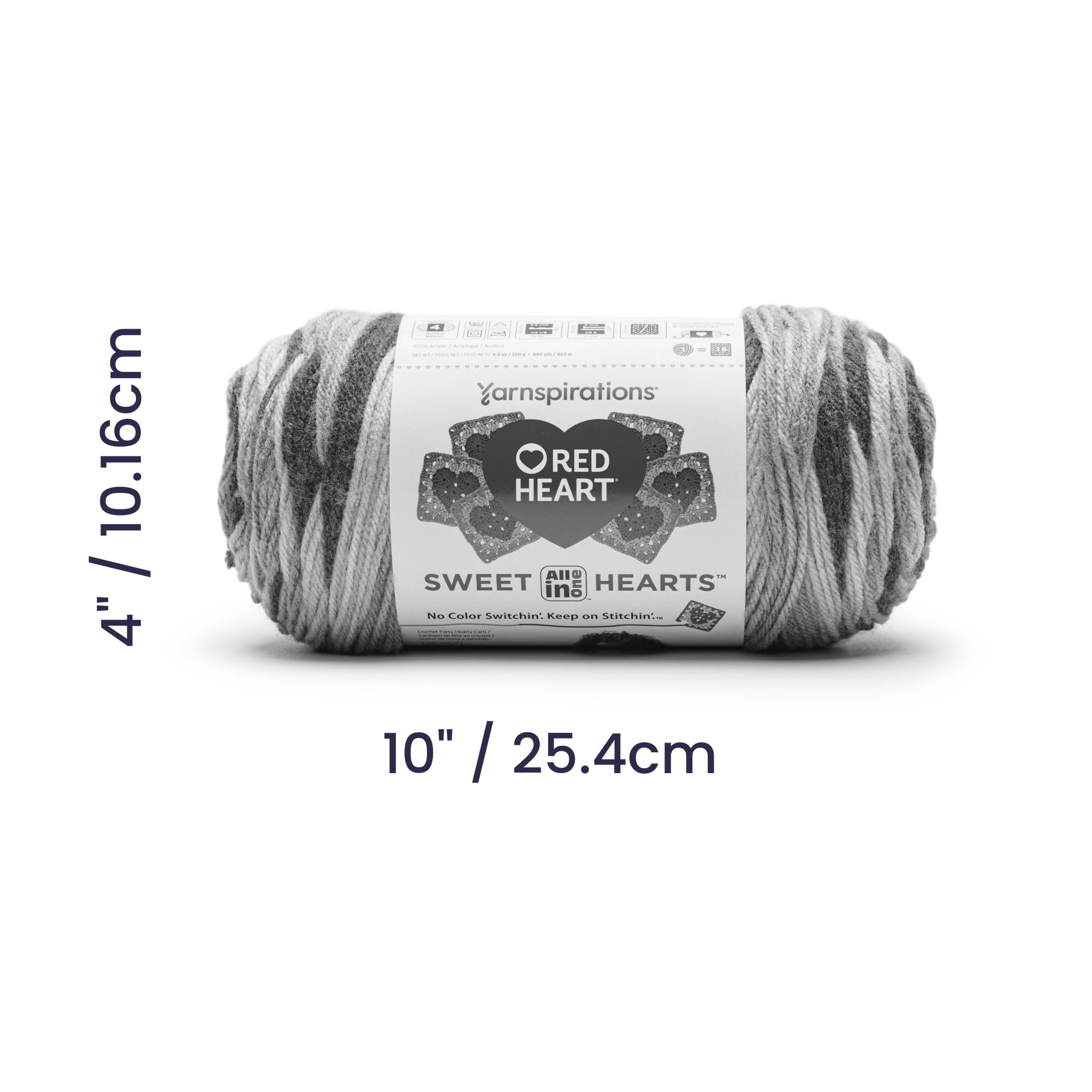 Red Heart® AIO Sweet Hearts™ #4 Worsted (Medium) Acrylic Yarn, Bravery 8.8oz/250g 440 Yards