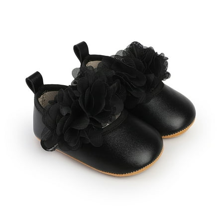 

Shuttle tree Baby Girl Flats with Flower Non-slip Soft Soles Cute Mary Jane Shoes