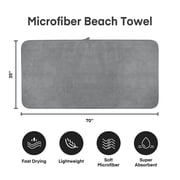NC 2 Pack Bath Towels 35x 70,Super Soft and Absorbent,Lint Free,Fade Resistant, Grey